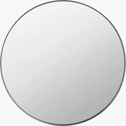 Brushed Silver Metal Slim Frame Round Wall Mirror Large - thumbnail 2