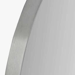 Brushed Silver Metal Slim Frame Round Wall Mirror Large - thumbnail 4