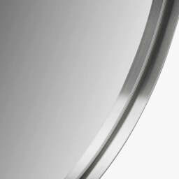 Brushed Silver Metal Slim Frame Round Wall Mirror Large - thumbnail 3