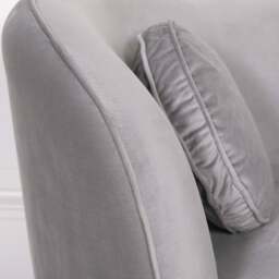 Grey Velvet Armchair with Cushion - thumbnail 4