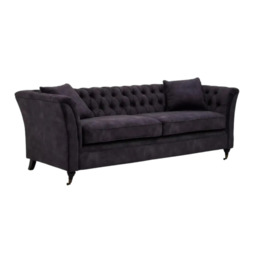 Sabrina Three Seat Grey Velvet Sofa - thumbnail 2