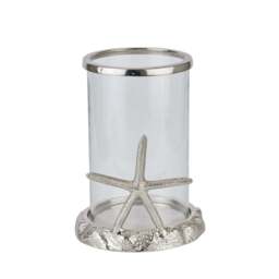 Silver Starfish Candle Hurricane Lantern - thumbnail 1
