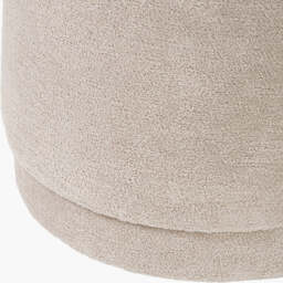 Sassari Taupe Teddy Fabric Cylinder Pouffe - thumbnail 4