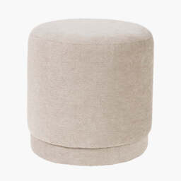 Sassari Taupe Teddy Fabric Cylinder Pouffe - thumbnail 1