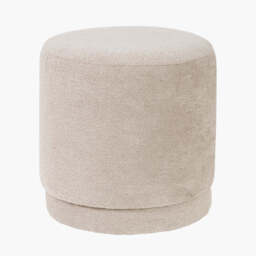 Sassari Taupe Teddy Fabric Cylinder Pouffe - thumbnail 2
