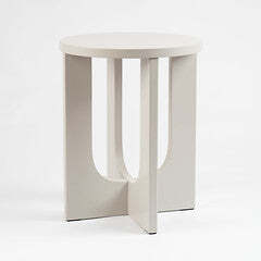Greige Round Side Table - thumbnail 1