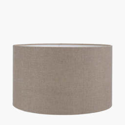 Edward 50cm Natural Linen Cylinder Lampshade - thumbnail 2