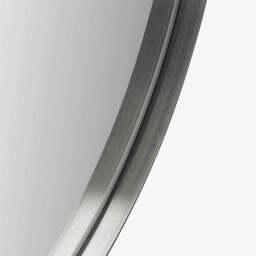 Brushed Silver Metal Slim Frame Oval Wall Mirror - thumbnail 4