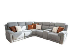 Owen Electric Recliner Sofa Grey Large Corner - thumbnail 2