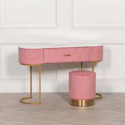 Pink Upholstered Dressing Table - thumbnail 2
