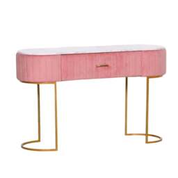 Pink Upholstered Dressing Table - thumbnail 1