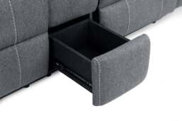 Galaxy Tech Recliner Grey Fabric 2 Seater Sofa - thumbnail 4