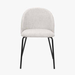 Turi Pebble Linen Mix and Black Metal Dining Chair - thumbnail 2