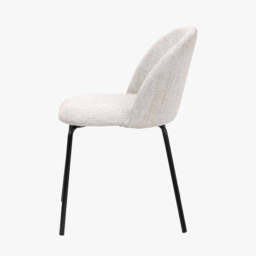 Turi Pebble Linen Mix and Black Metal Dining Chair - thumbnail 3