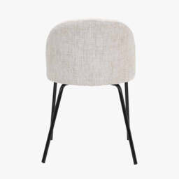 Turi Pebble Linen Mix and Black Metal Dining Chair - thumbnail 4