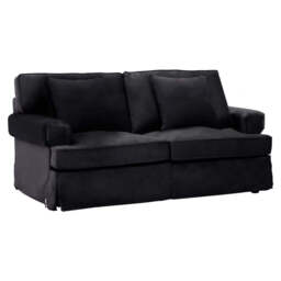 Ralph Two Seat Black Velvet Sofa - thumbnail 2