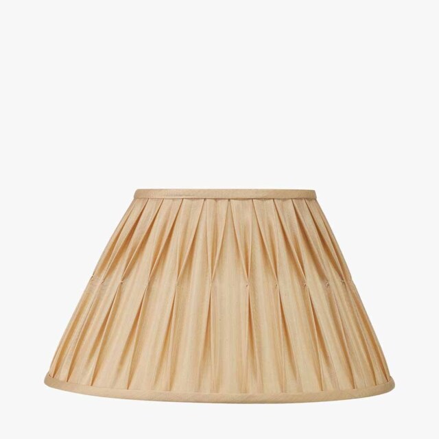 Garbo 50cm Gold Silk Mix Pinch Pleat Tapered Lampshade - image 1