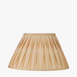 Garbo 50cm Gold Silk Mix Pinch Pleat Tapered Lampshade - thumbnail 1