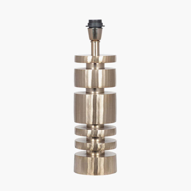 Elon Champagne Gold Metal Stacked Cylinder Table Lamp Base - image 1