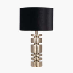 Elon Champagne Gold Metal Stacked Cylinder Table Lamp Base - thumbnail 5