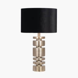 Elon Champagne Gold Metal Stacked Cylinder Table Lamp Base - thumbnail 3