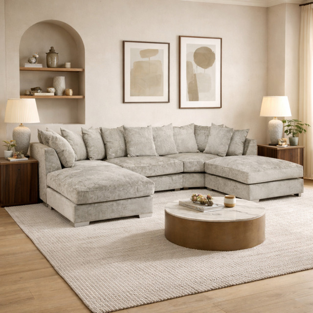 Bishop Scatterback Sofa Truffle U Shape Corner Morgan - Malvern - Somerford - Calix - Euphoria - Plush Style - image 1