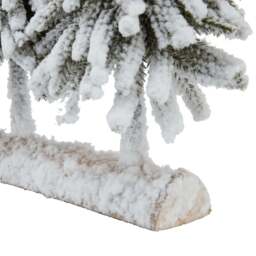 Small Snowy Fir Tree Duo On Wood Log - thumbnail 3