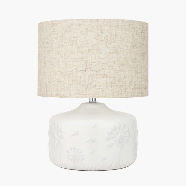 Flora White Small Floral Ceramic Table Lamp - image 1