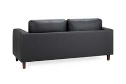 Sofa In A Box 3 Seater Black Faux Leather - thumbnail 4