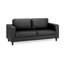 Sofa In A Box 3 Seater Black Faux Leather - thumbnail 2