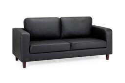 Sofa In A Box 3 Seater Black Faux Leather - thumbnail 3