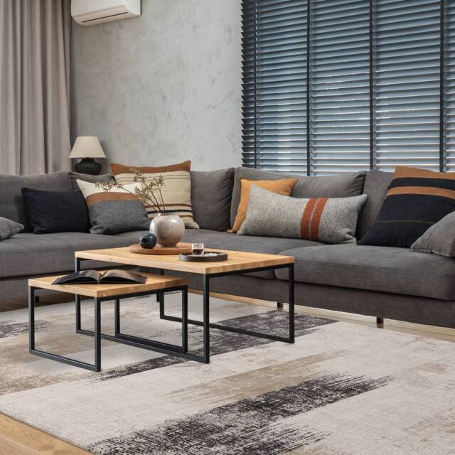 Kuza 120x170cm Lines Beige Rug - image 1