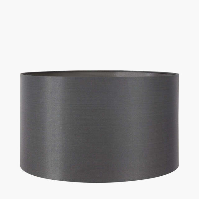 Zara 35cm Steel Grey Silk Lined Cylinder Lampshade - image 1