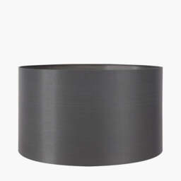 Zara 35cm Steel Grey Silk Lined Cylinder Lampshade - thumbnail 1
