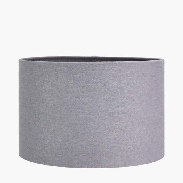 Lino 30cm Steel Grey Self Lined Linen Cylinder Lampshade - image 1