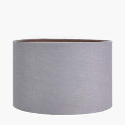 Lino 30cm Steel Grey Self Lined Linen Cylinder Lampshade - thumbnail 2