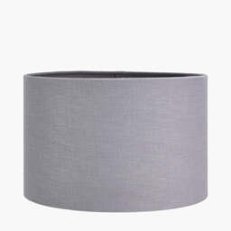 Lino 30cm Steel Grey Self Lined Linen Cylinder Lampshade - thumbnail 1