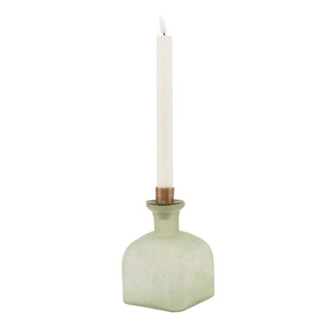 Smoked Sage and Aged Brass Candle Holder Vase - image 1