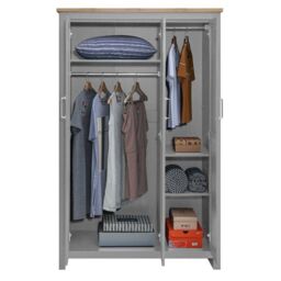 Lisbon 3 Piece Set 3 Door Wardrobe 2+2 Chest 2 Drw Bedside - thumbnail 5