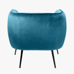 Lucca Sapphire Blue Velvet and Metal Armchair - thumbnail 4