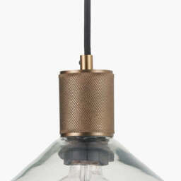 Bexley Clear Glass with Antique Brass Fitting Elec Pendant - thumbnail 3