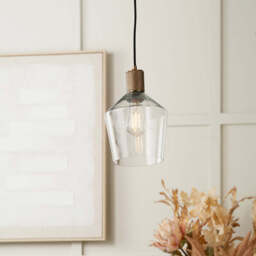 Bexley Clear Glass with Antique Brass Fitting Elec Pendant - thumbnail 2