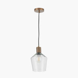 Bexley Clear Glass with Antique Brass Fitting Elec Pendant - thumbnail 6