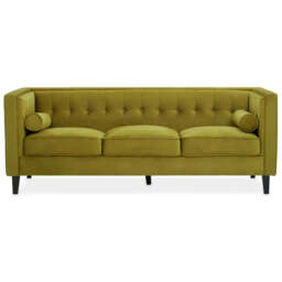 Helia Olive Velvet Sofa - thumbnail 5