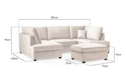Carnaby Sofa Plush Beige U Shape Corner Morgan - Malvern - Somerford - Calix - Euphoria - Plush Style - thumbnail 5