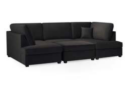 Carnaby Sofa Plush Black U Shape Corner Morgan - Malvern - Somerford - Calix - Euphoria - Plush Style - thumbnail 5