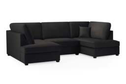 Carnaby Sofa Plush Black U Shape Corner Morgan - Malvern - Somerford - Calix - Euphoria - Plush Style - thumbnail 6