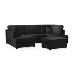 Carnaby Sofa Plush Black U Shape Corner Morgan - Malvern - Somerford - Calix - Euphoria - Plush Style - thumbnail 2