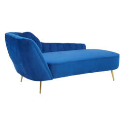 Felizia Midnight Blue Velvet Chaise - thumbnail 3