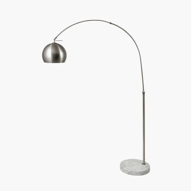 FelicianiÂ Brushed Silver Metal and White Marble Floor Lamp - image 1